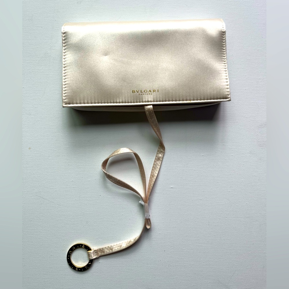 BVLGARI Satin Makeup Bag Cosmetic Case a toiletry Pouch Y2K
